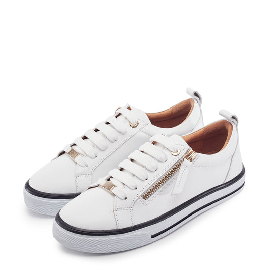 Alexie White Leather Trainers