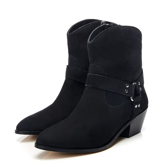 Alexiia Black Nubuck Boots