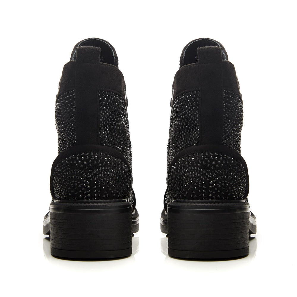 Aleyza Jet Black Alcantara Boots