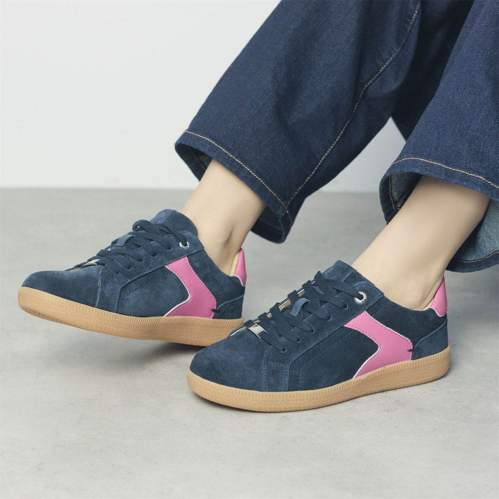 Allette Navy Suede Trainers