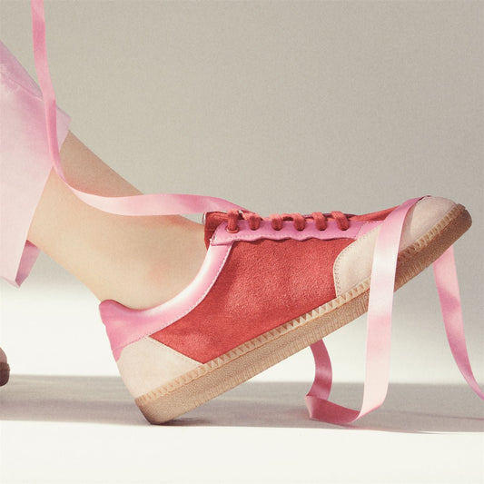 Alnmouth Pink-Red Suede Trainers