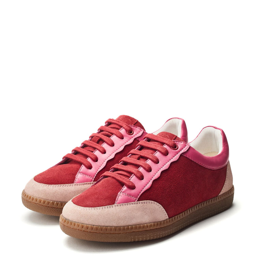 Alnmouth Pink-Red Suede Trainers
