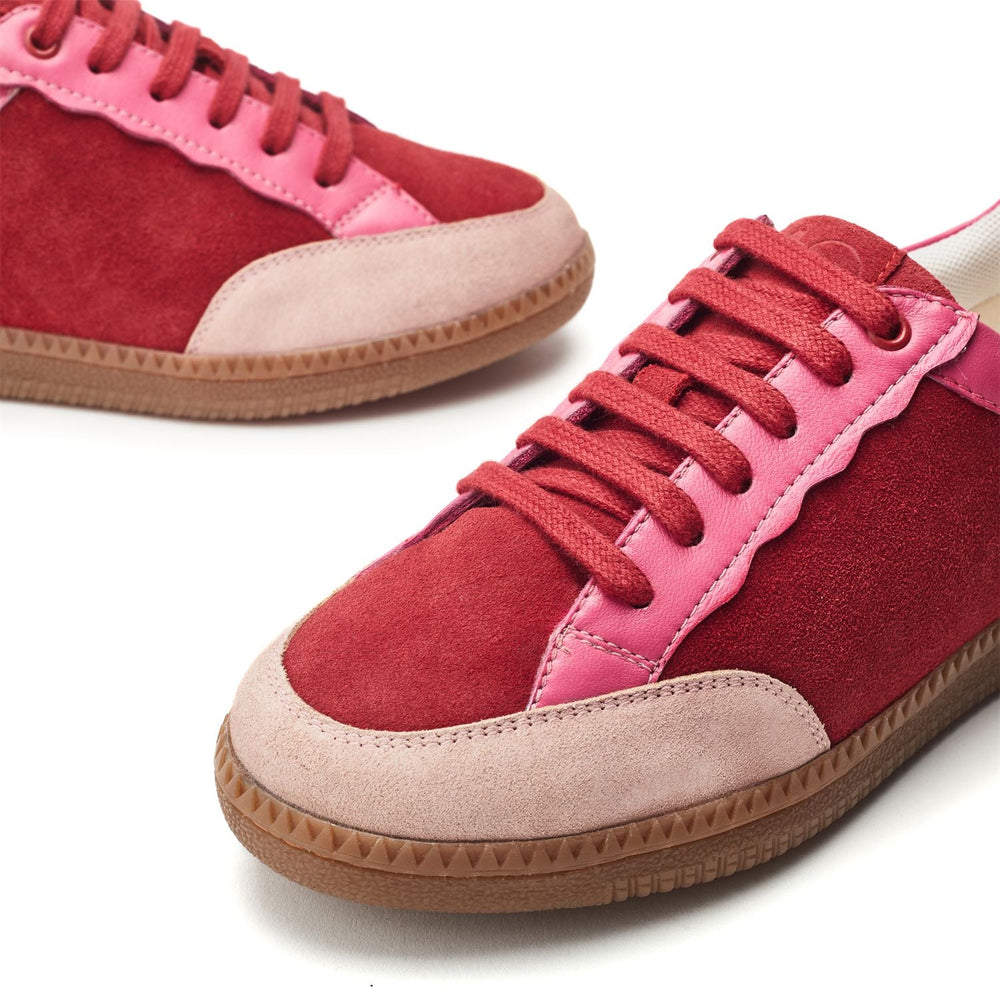 Alnmouth Pink-Red Suede Trainers