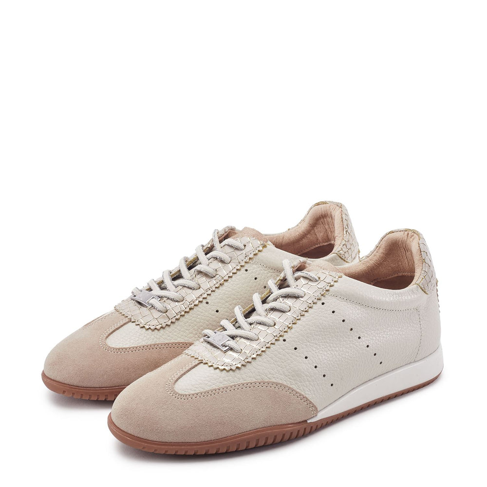 Alonnia Off White Leather Trainers
