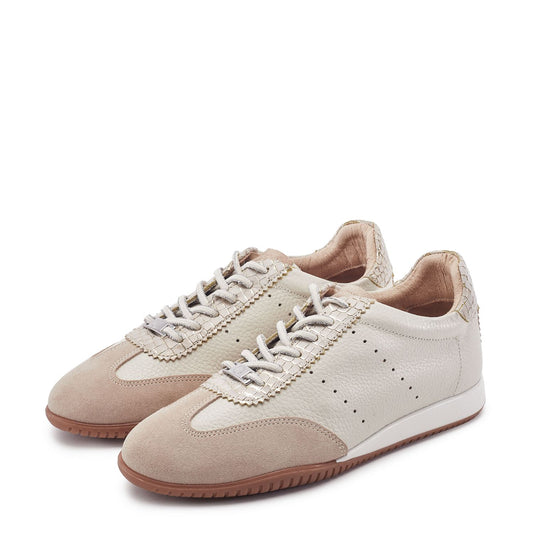 Alonnia Off White Leather Trainers