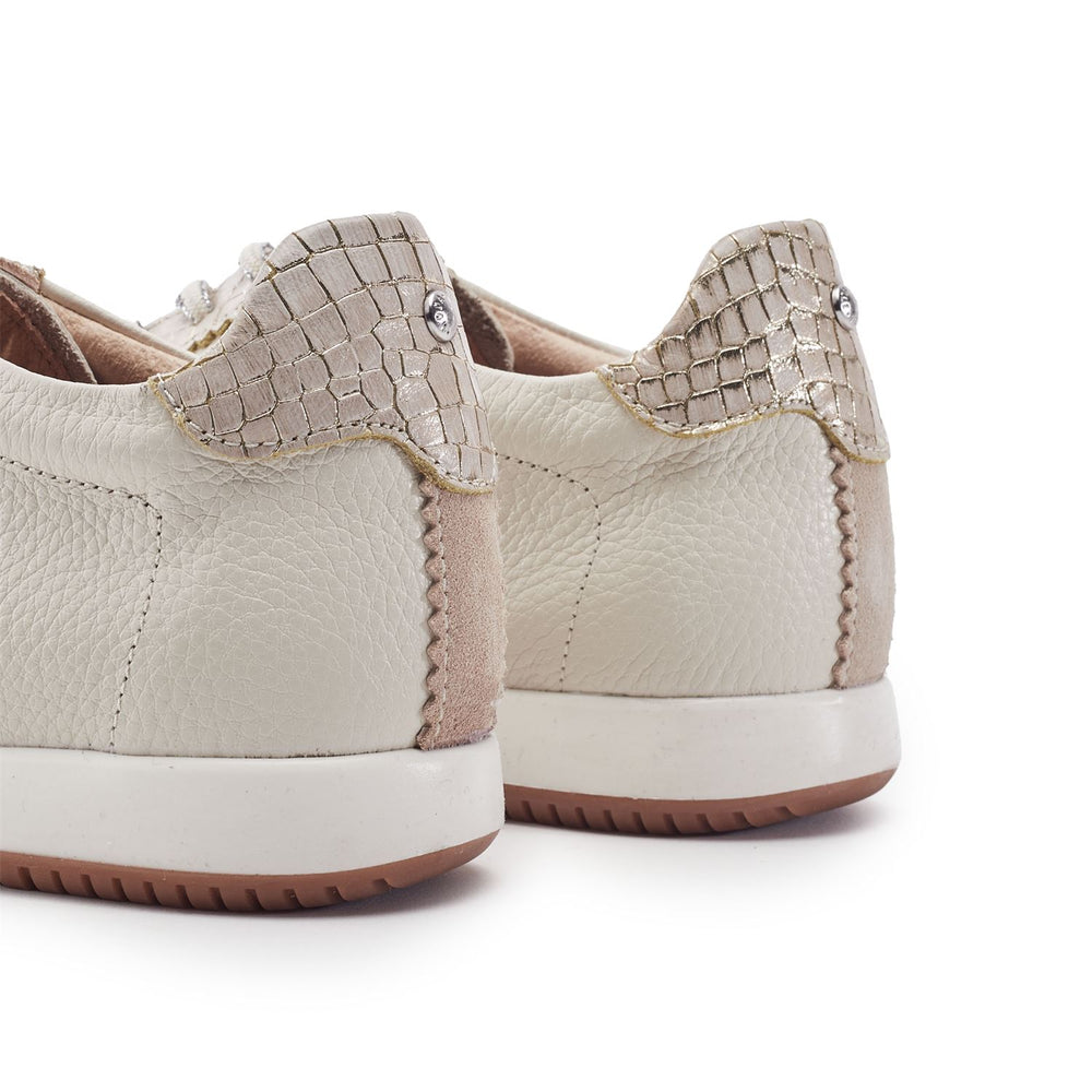 Alonnia Off White Leather Trainers