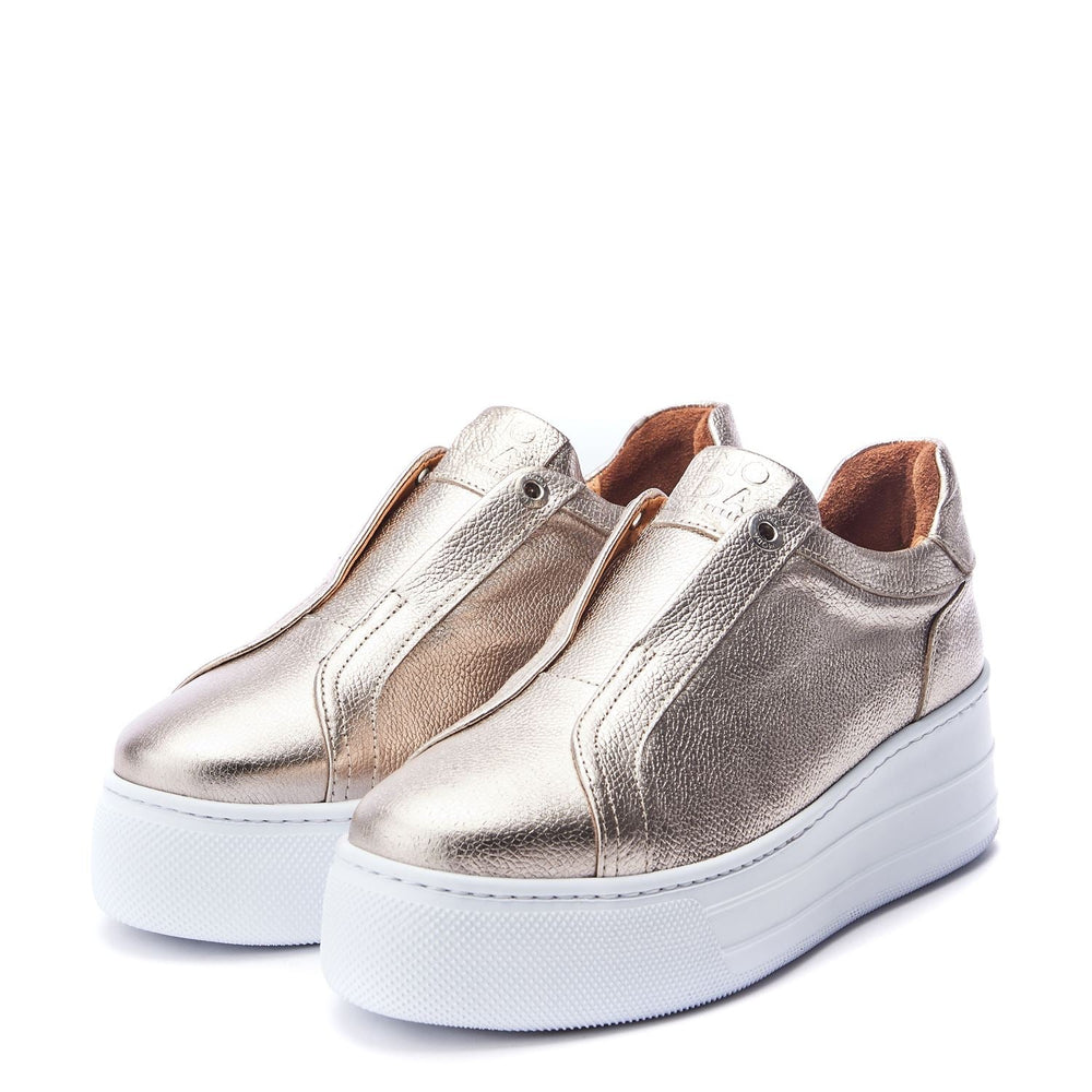 Aneeba Gold Leather Trainers