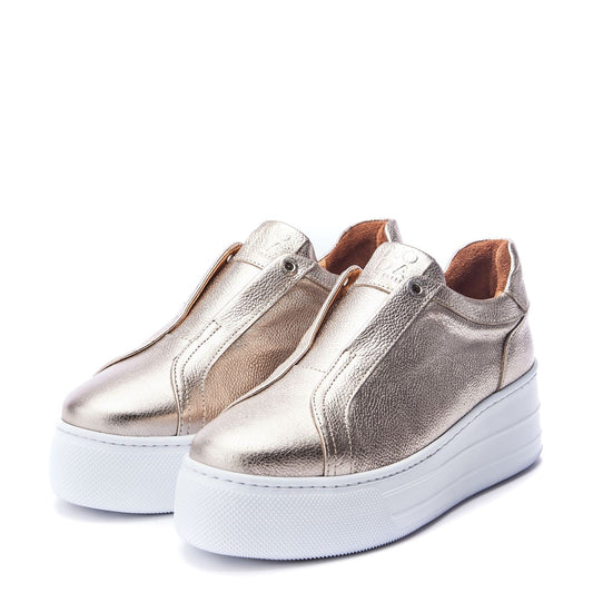 Aneeba Gold Leather Trainers