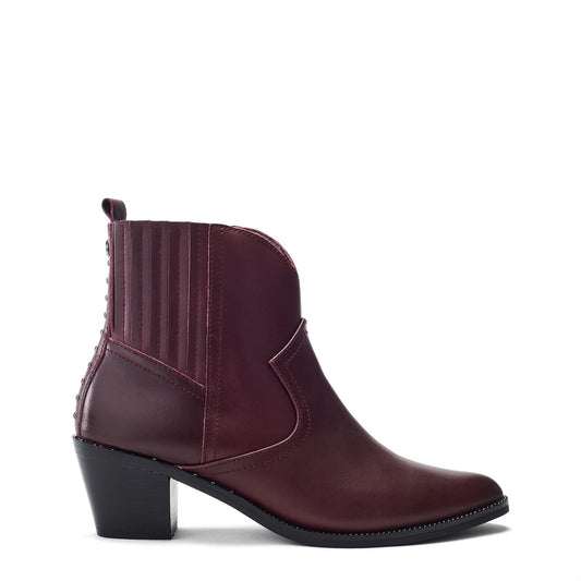 Anniee Burgundy Leather Boots