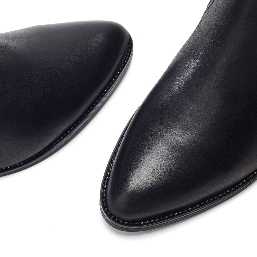 Anniee Black Leather Boots
