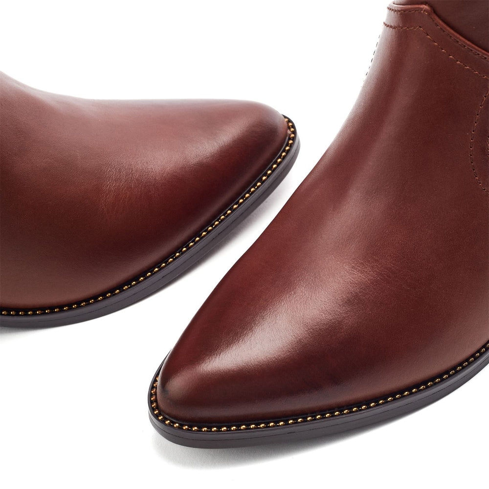 Anniee Chestnut Leather Boots