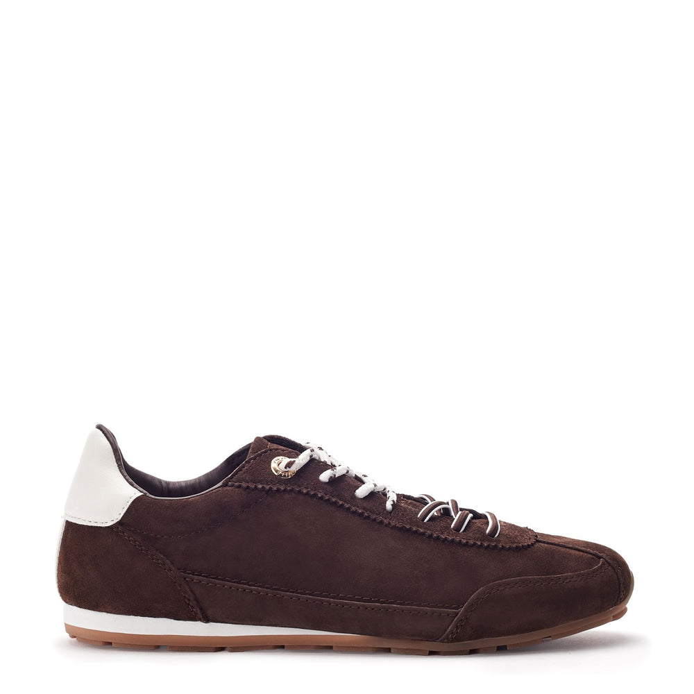 Ares Dark Brown Suede Trainers