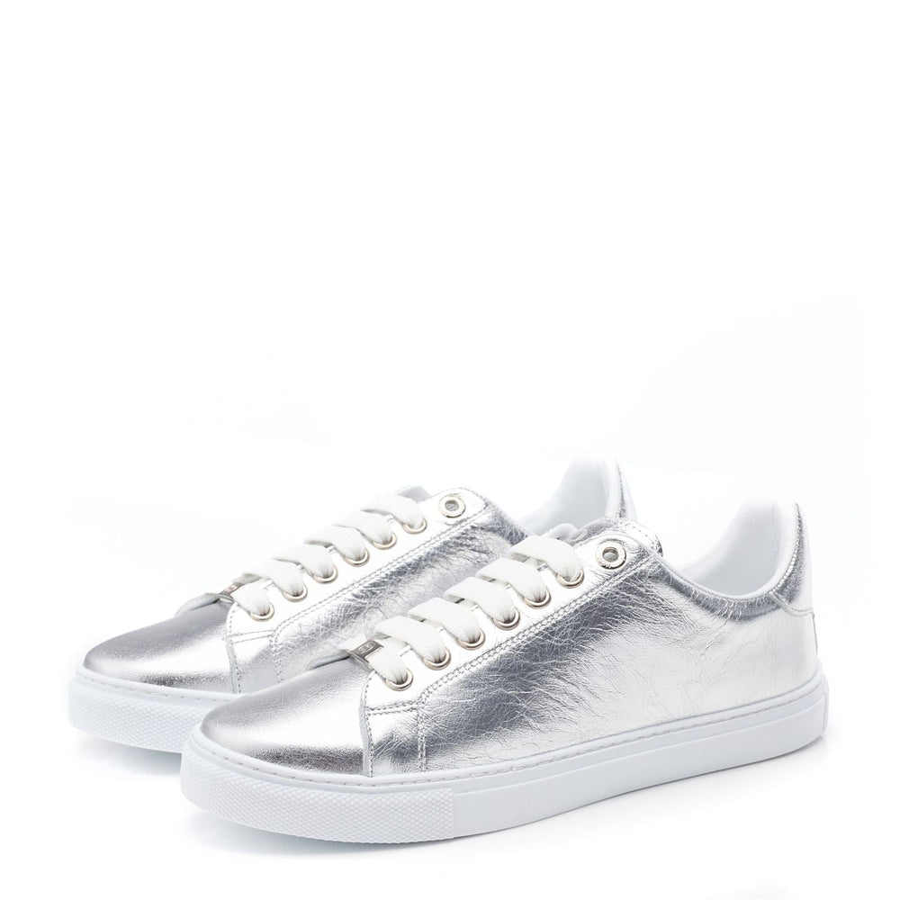 Ariia Silver Leather Trainers