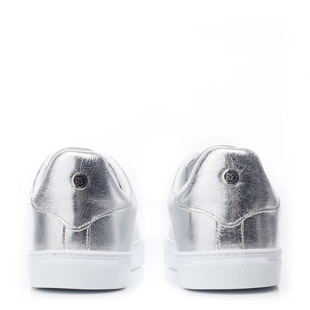 Ariia Silver Leather Trainers