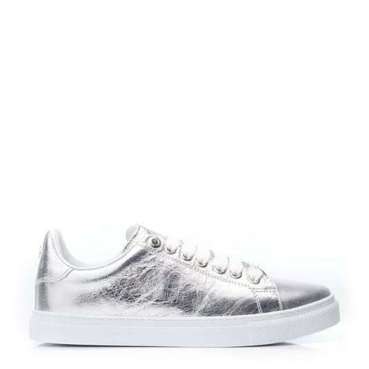 Ariia Silver Leather Trainers