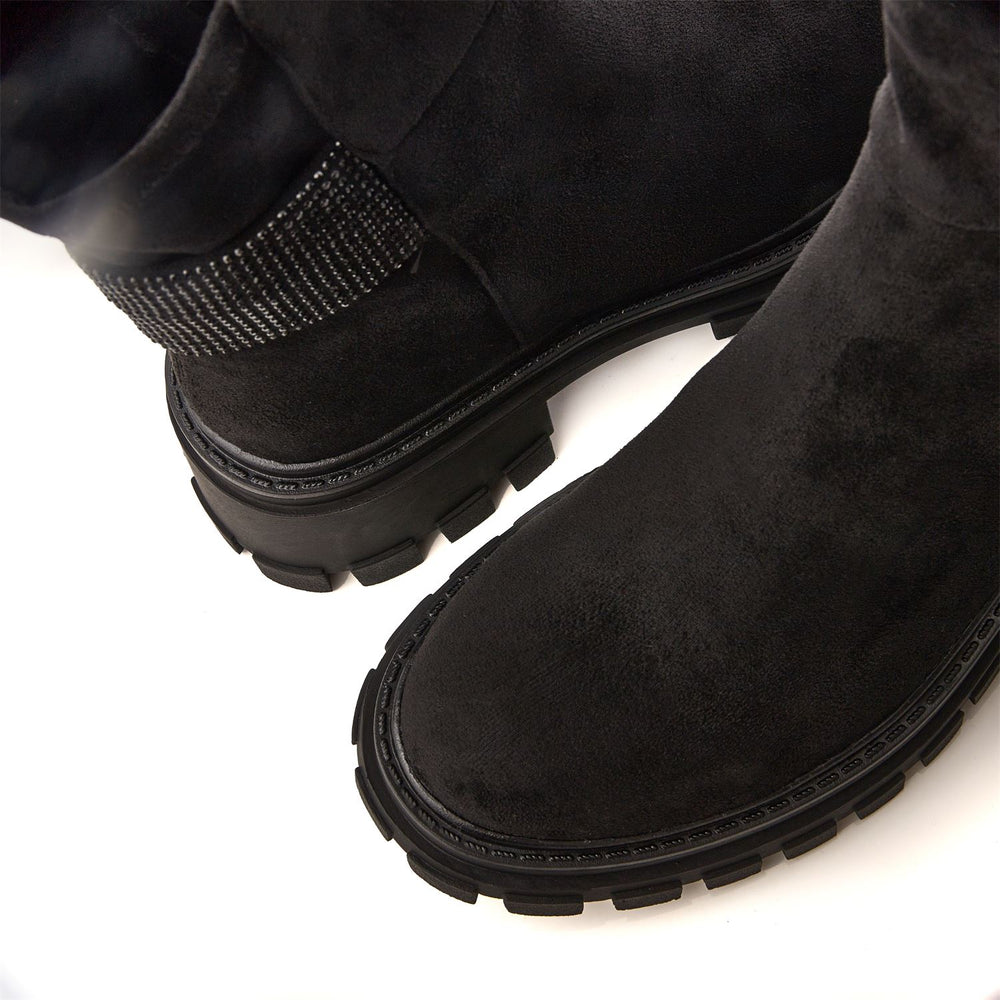Arilen Black Alcantara Boots