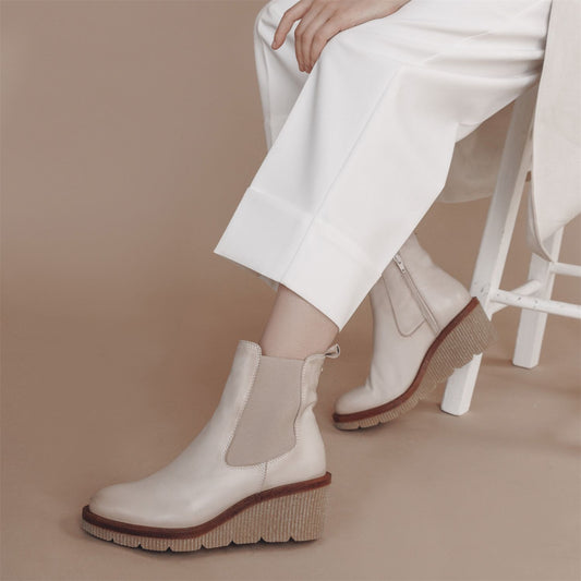 Audyn Cream Leather Boots