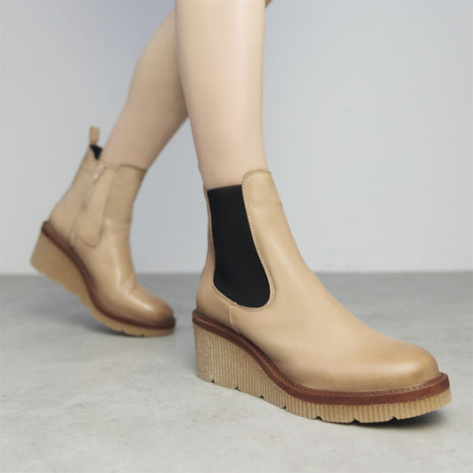 Audyn Taupe Leather Boots