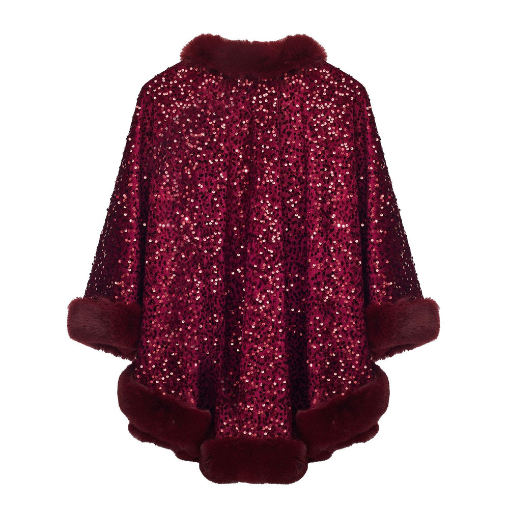Aurora Poncho Burgundy Textile 