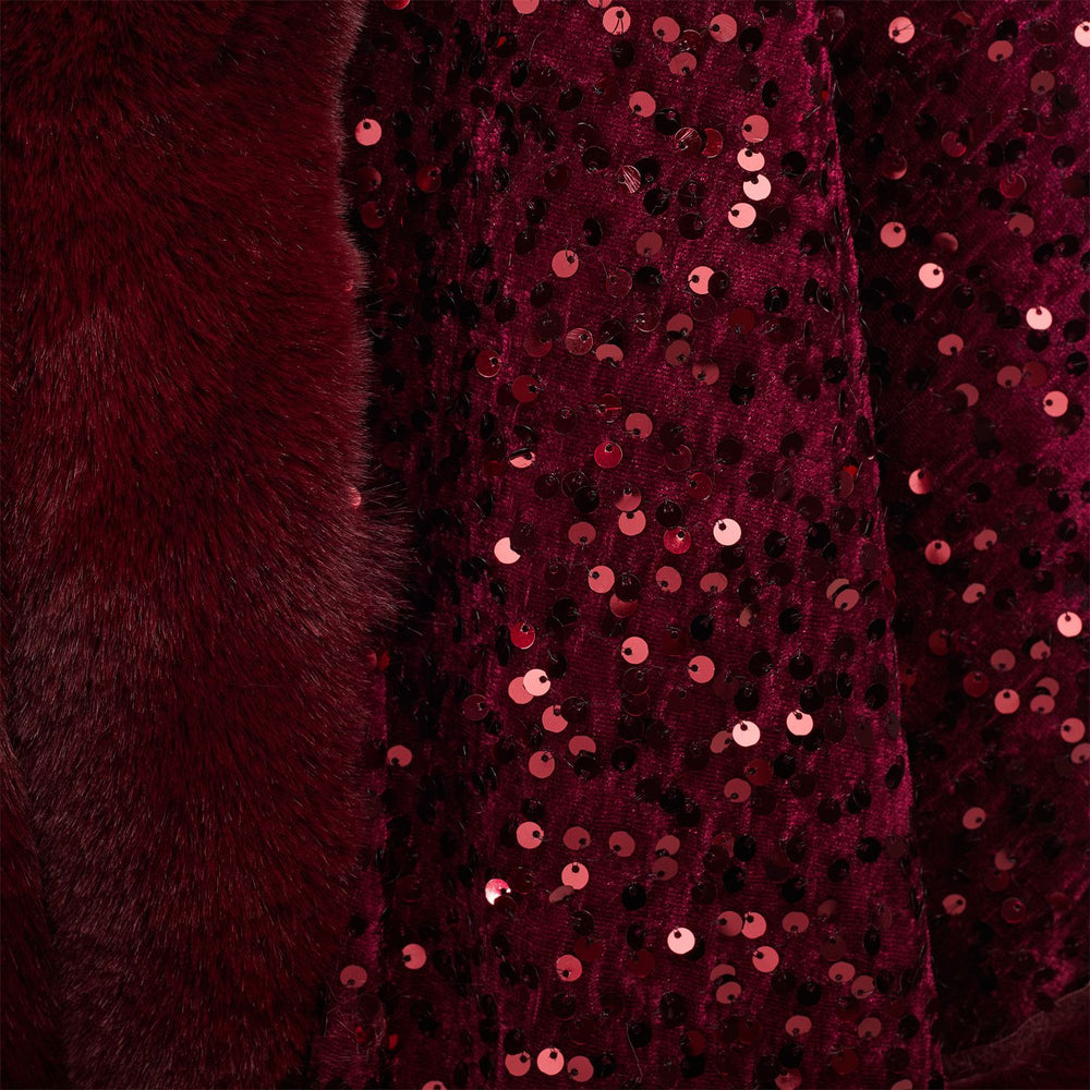 Aurora Poncho Burgundy Textile 
