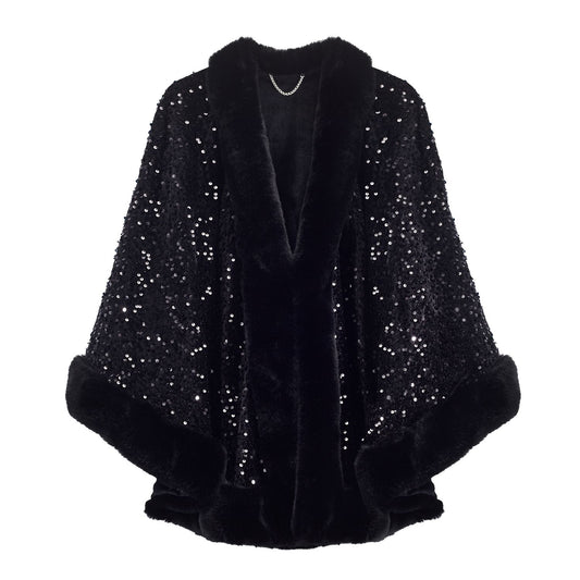Aurora Poncho Black Textile 