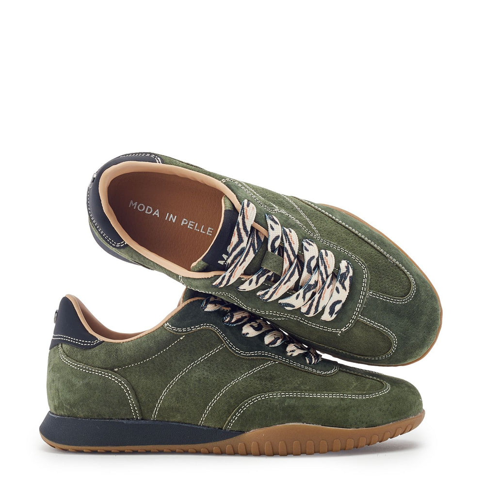 Aveline Khaki Suede Trainers
