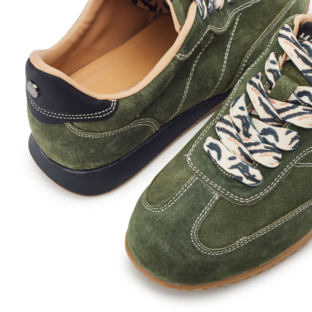 Aveline Khaki Suede Trainers