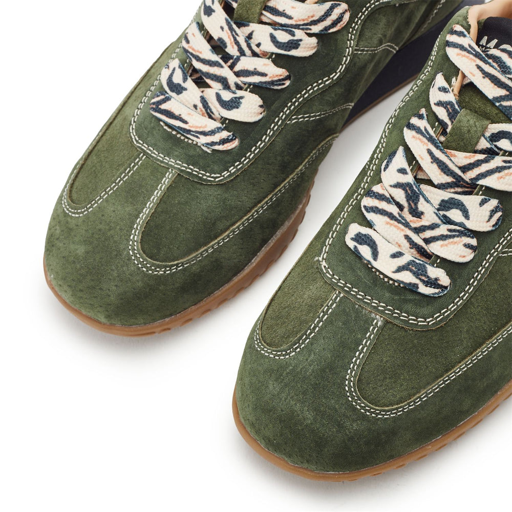 Aveline Khaki Suede Trainers