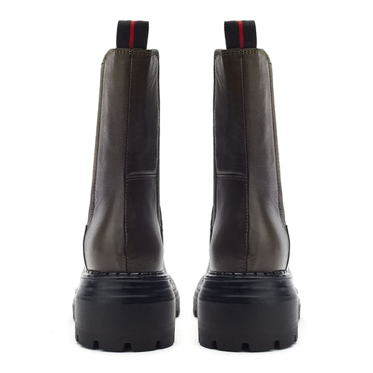 Azzura Khaki Leather Boots