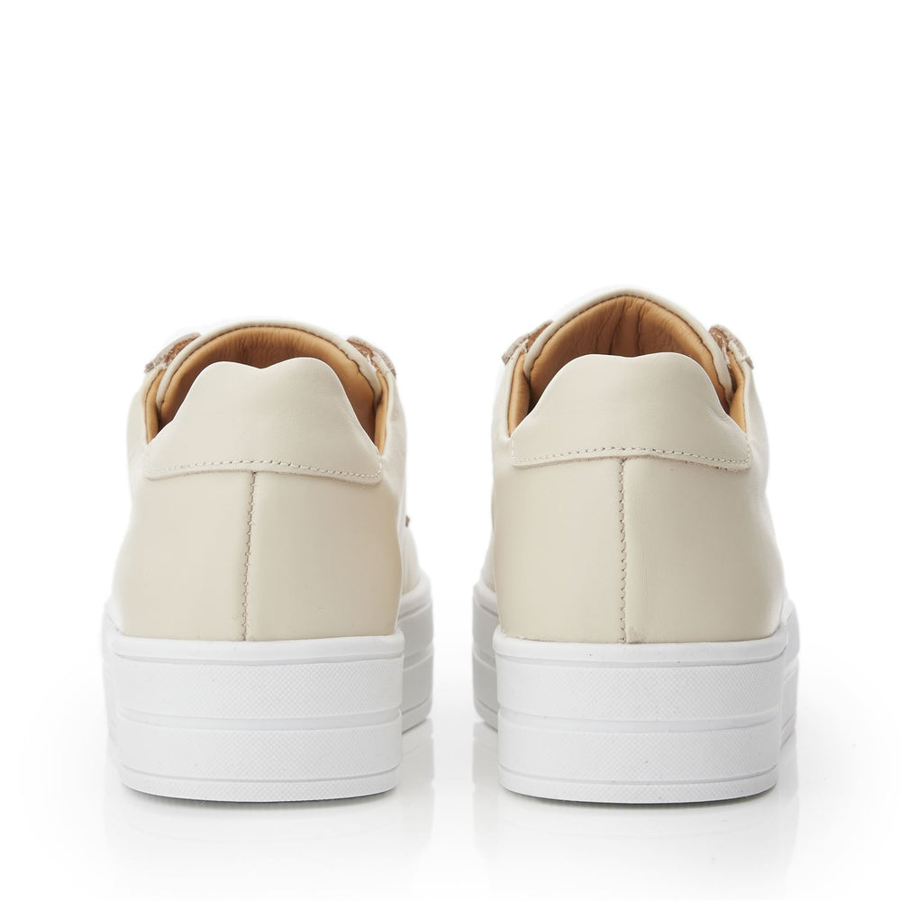 Bath Beige Leather Trainers