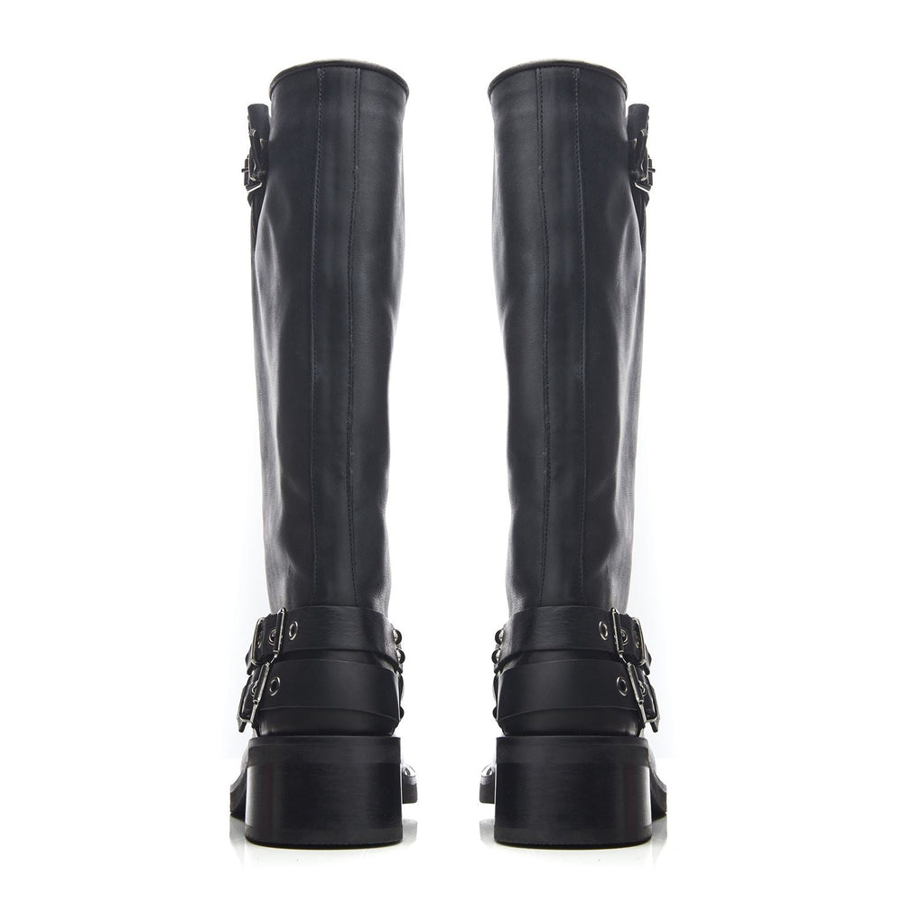 Biker Black Leather Boots
