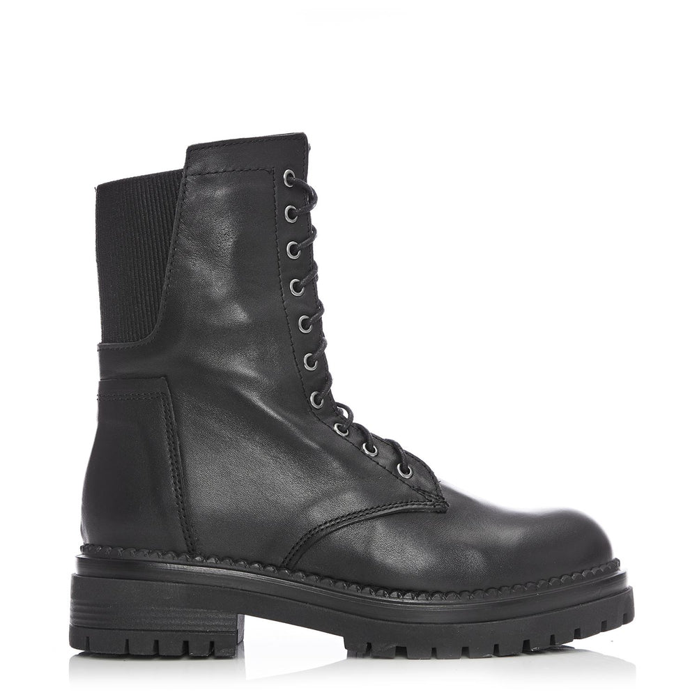 Bucker Black Leather Boots
