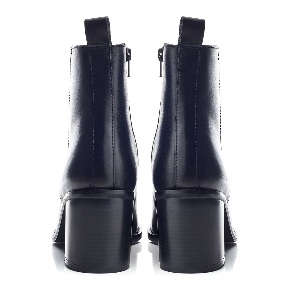 Fleur Black Leather Boots