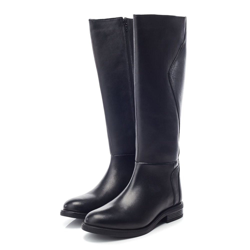 Ginny Black Leather Boots