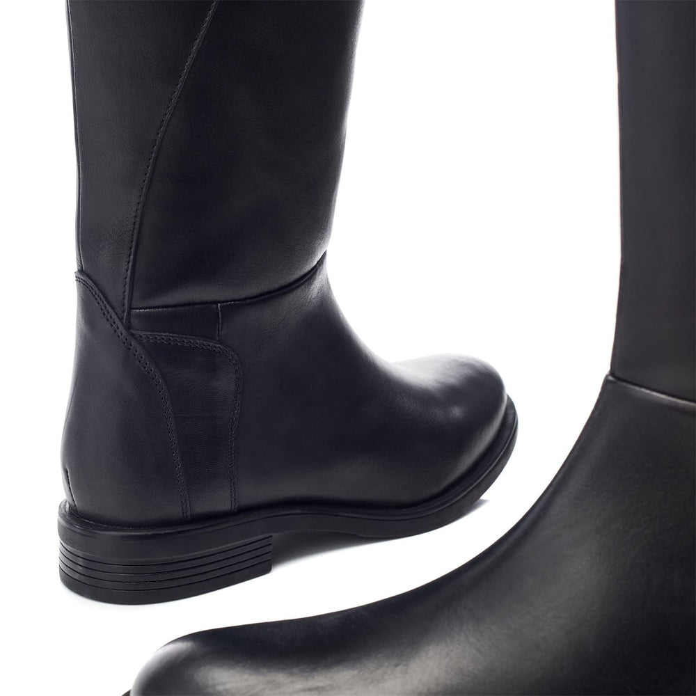 Ginny Black Leather Boots