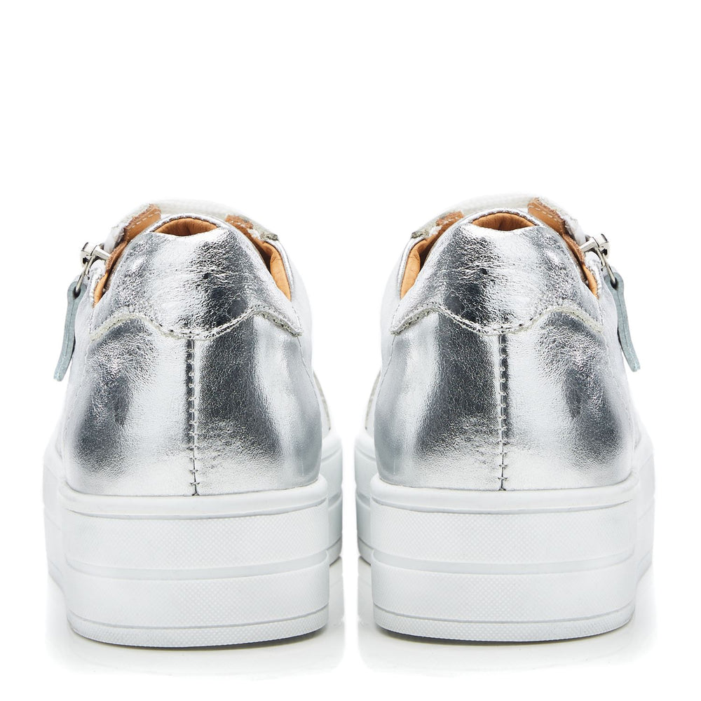 Glazie Silver Leather Trainers