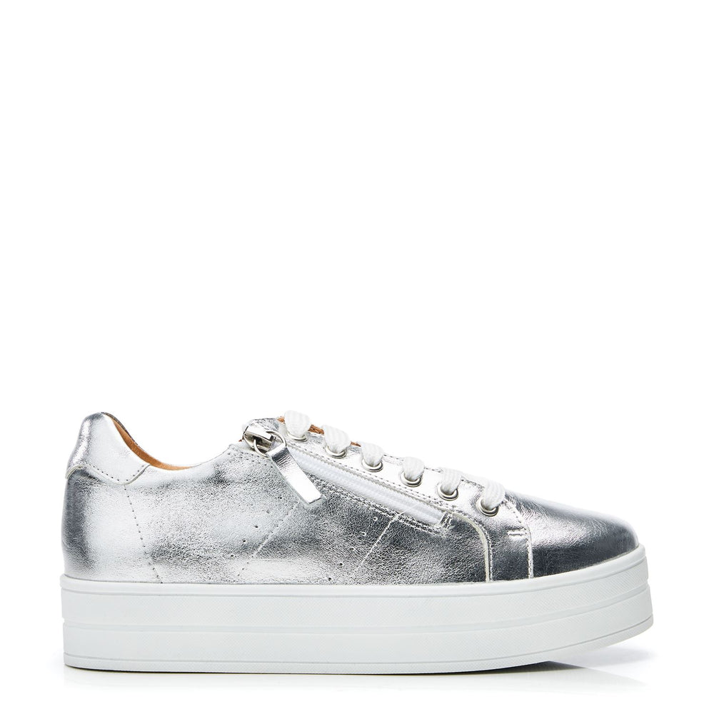 Glazie Silver Leather Trainers