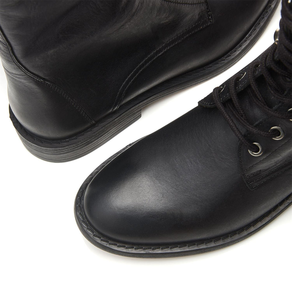 Halsey Black Leather Boots