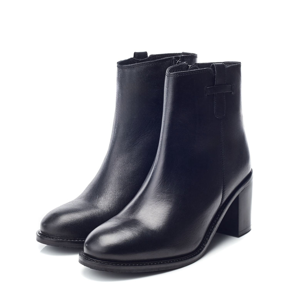 Hermoine Black Leather Boots