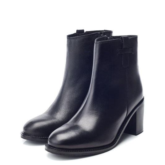 Hermoine Black Leather Boots