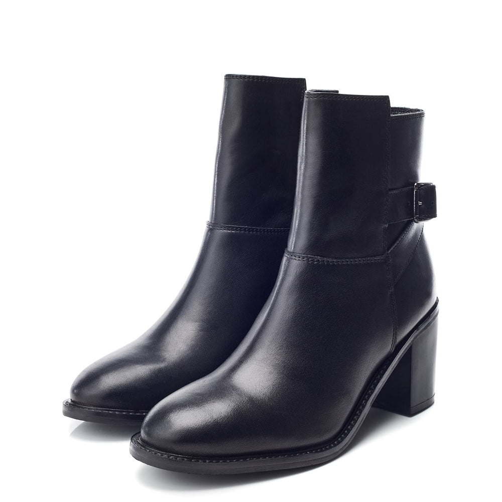 Jasmine Black Leather Boots