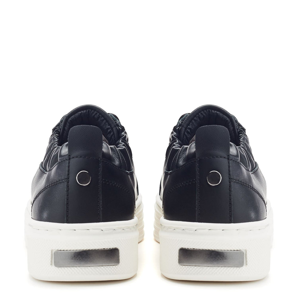 Kenali Black Leather Trainers