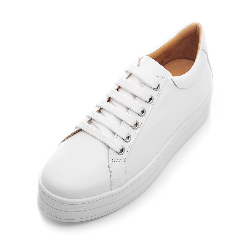 Kendall White Leather Trainers