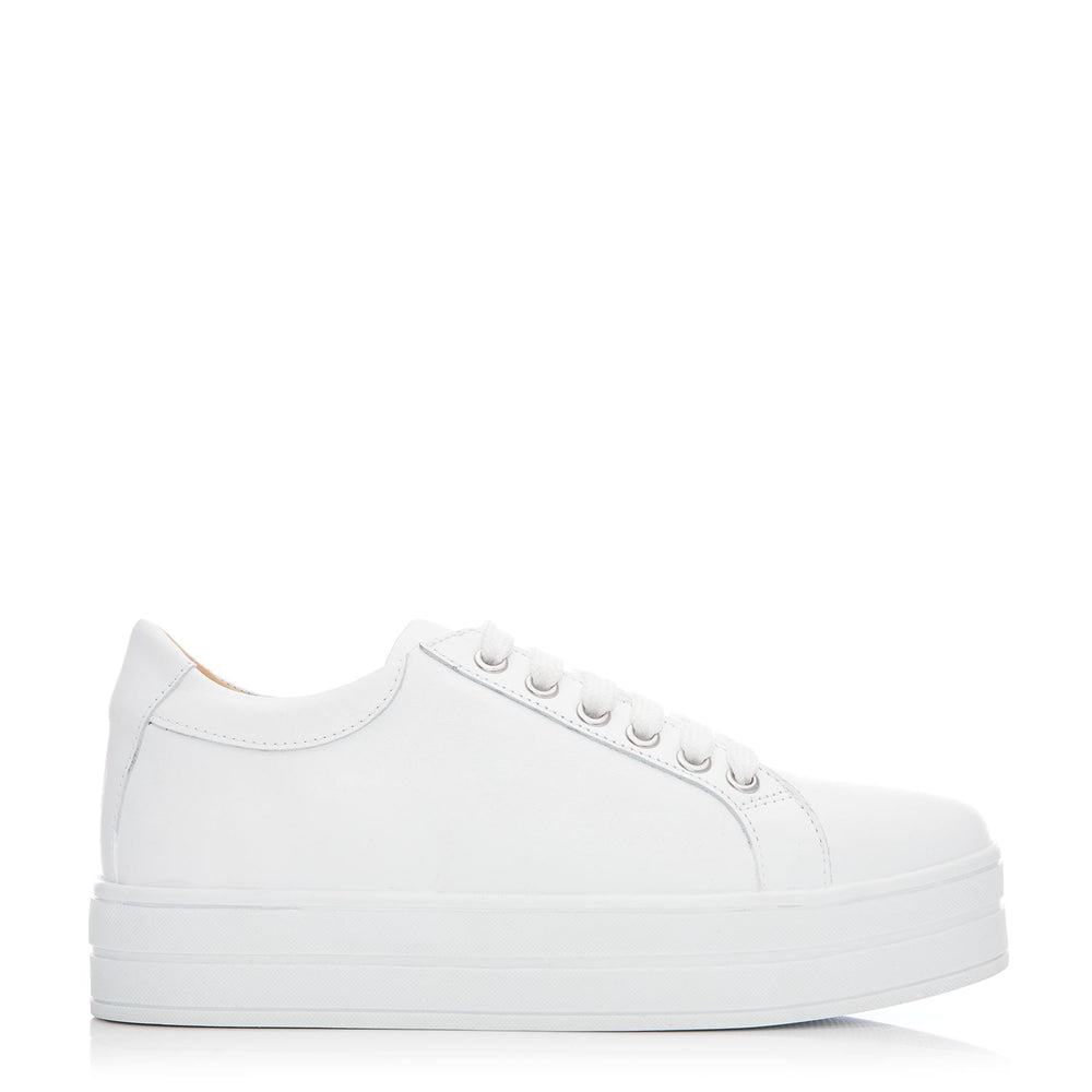 Kendall White Leather Trainers