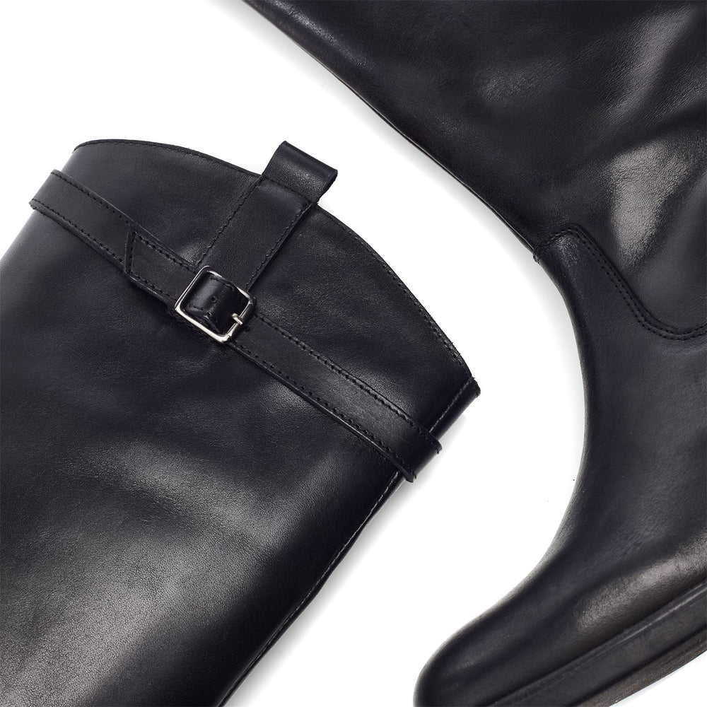 Luna Black Leather Boots