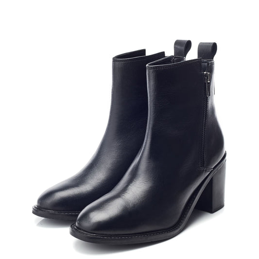 Molly Black Leather Boots