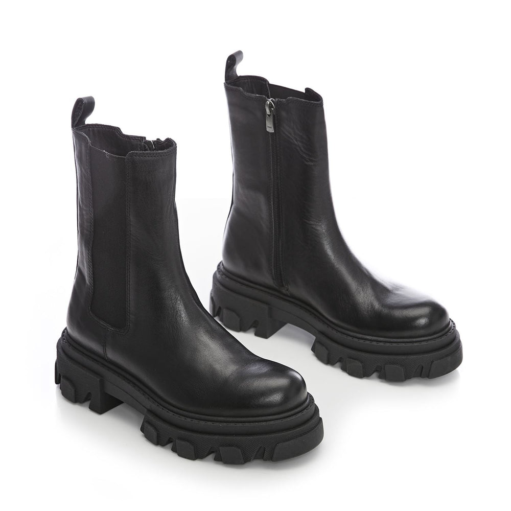 Movi Black Leather Boots