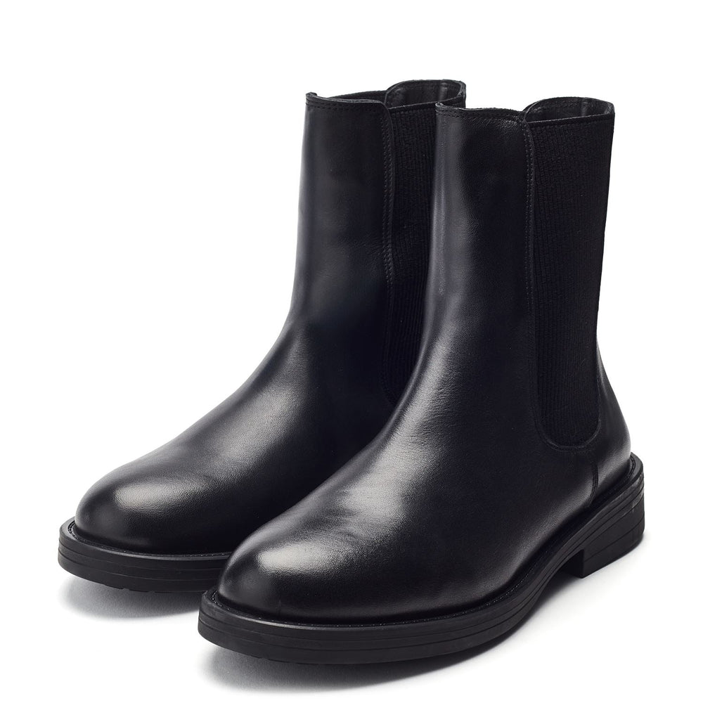 Raya Black Leather Boots