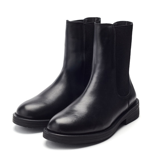 Raya Black Leather Boots