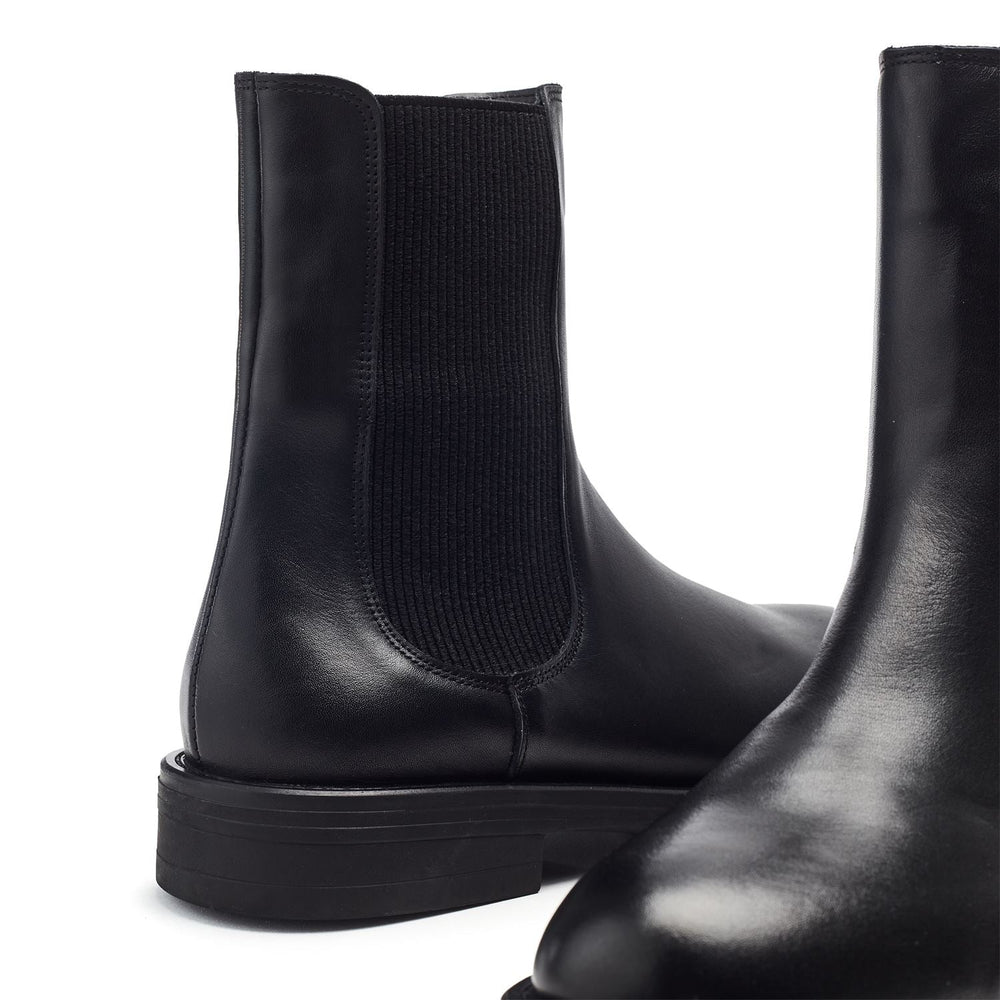Raya Black Leather Boots
